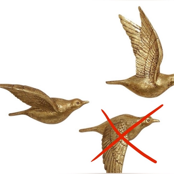 Elegant Gold Flying Bird Wall Art Set - Picture 3 of 6